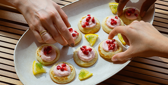 plant based - tofu - tarama - blinis - sustainability 