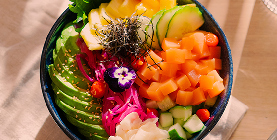 OLALA!’s plant-based delight, the Raw SalmOnderful bowl, is a vibrant feast for the eyes, offering a veggie sushi alternative with avocado slices, colorful vegetables, and edible flowers. Perfect for vegans and vegetarians searching for a sumptuous 'oh lala' moment, this sustainable seafood alternative captures the essence of a wholesome, cruelty-free lifestyle